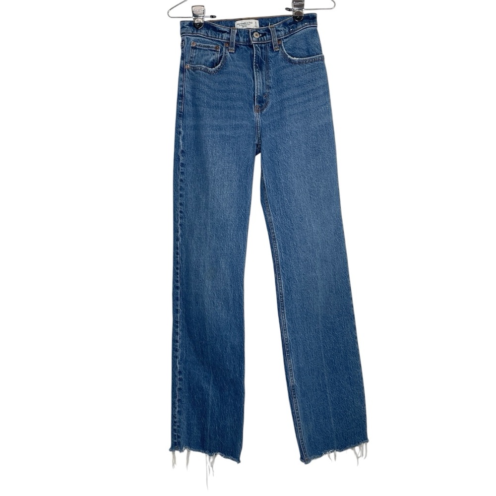 REPOSH: Abercrombie & Fitch High-Rise Straight-Leg Blue Jeans
